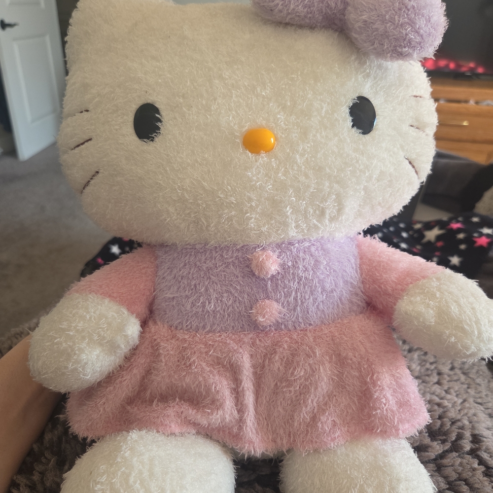 Hello Kitty Pastel Plush • Pink & Purple Dress • 14”